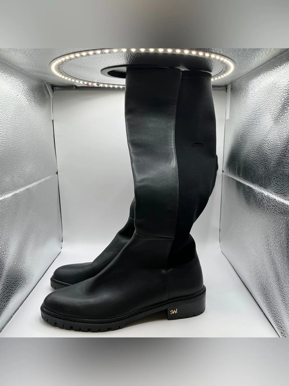 NWOB Stuart Weitzman City Knee High Boot size 6B black leather